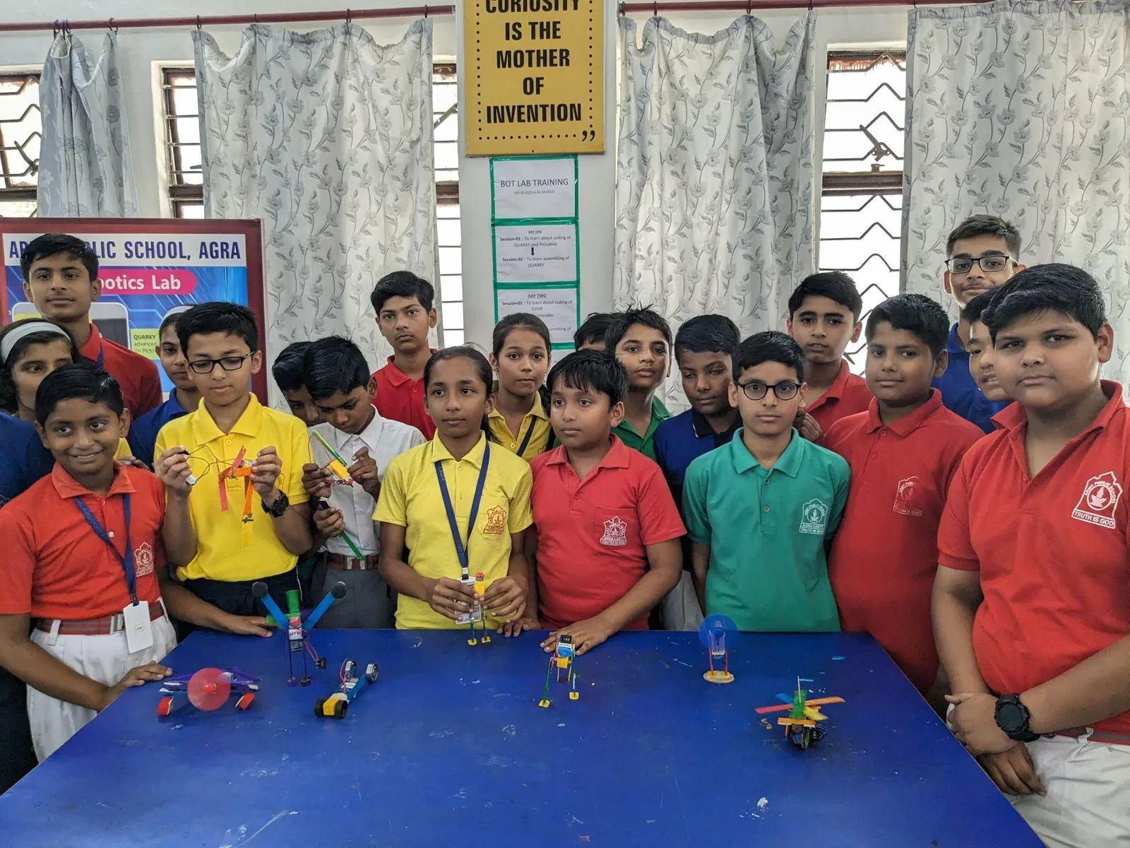 Students with their builds